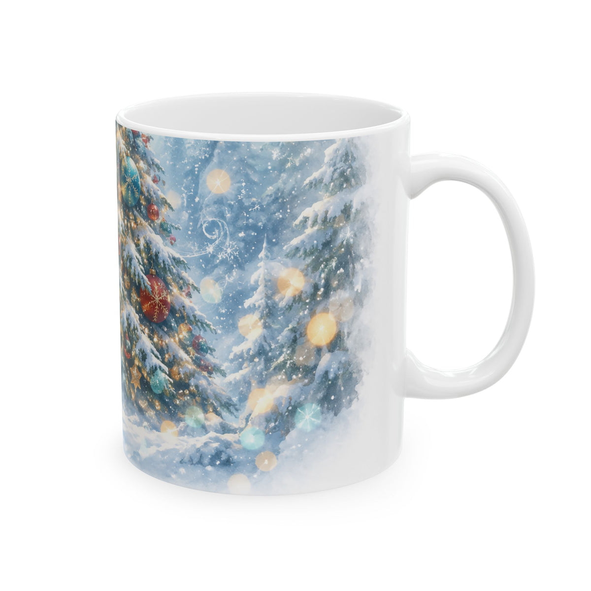 Christmas Tree and Fox Winter Wonderland Ceramic Mug