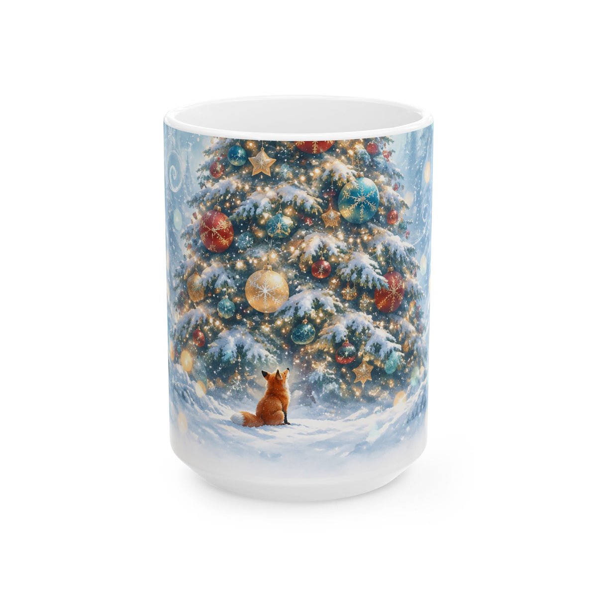Christmas Tree and Fox Winter Wonderland Ceramic Mug