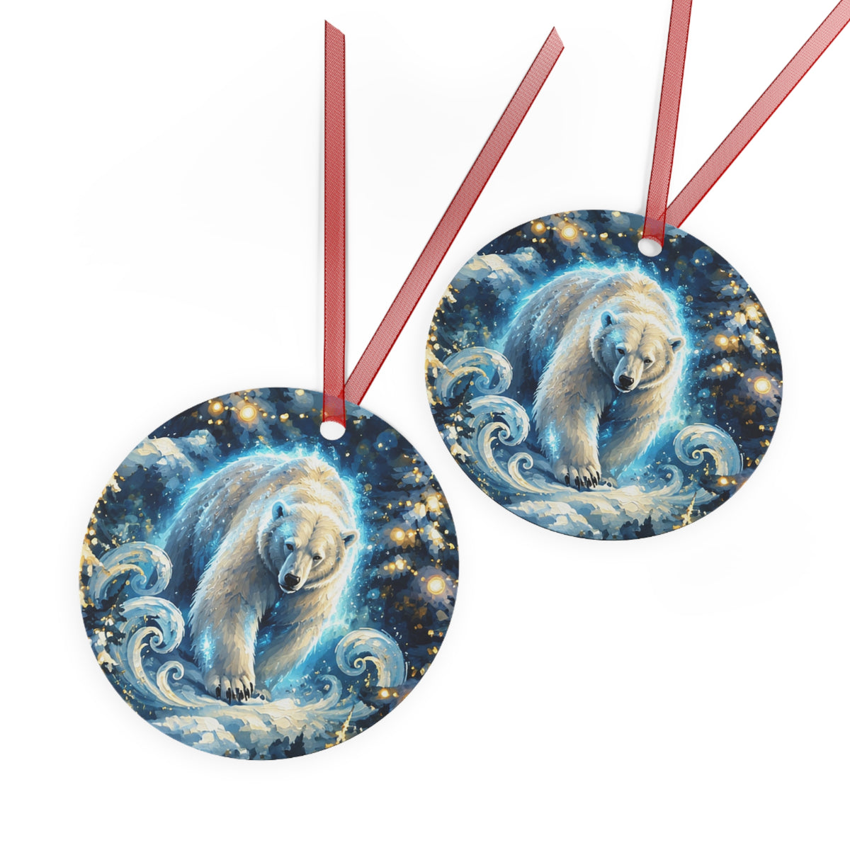 Metal Ornament – Polar Bear Winter Wonderland Christmas Decor