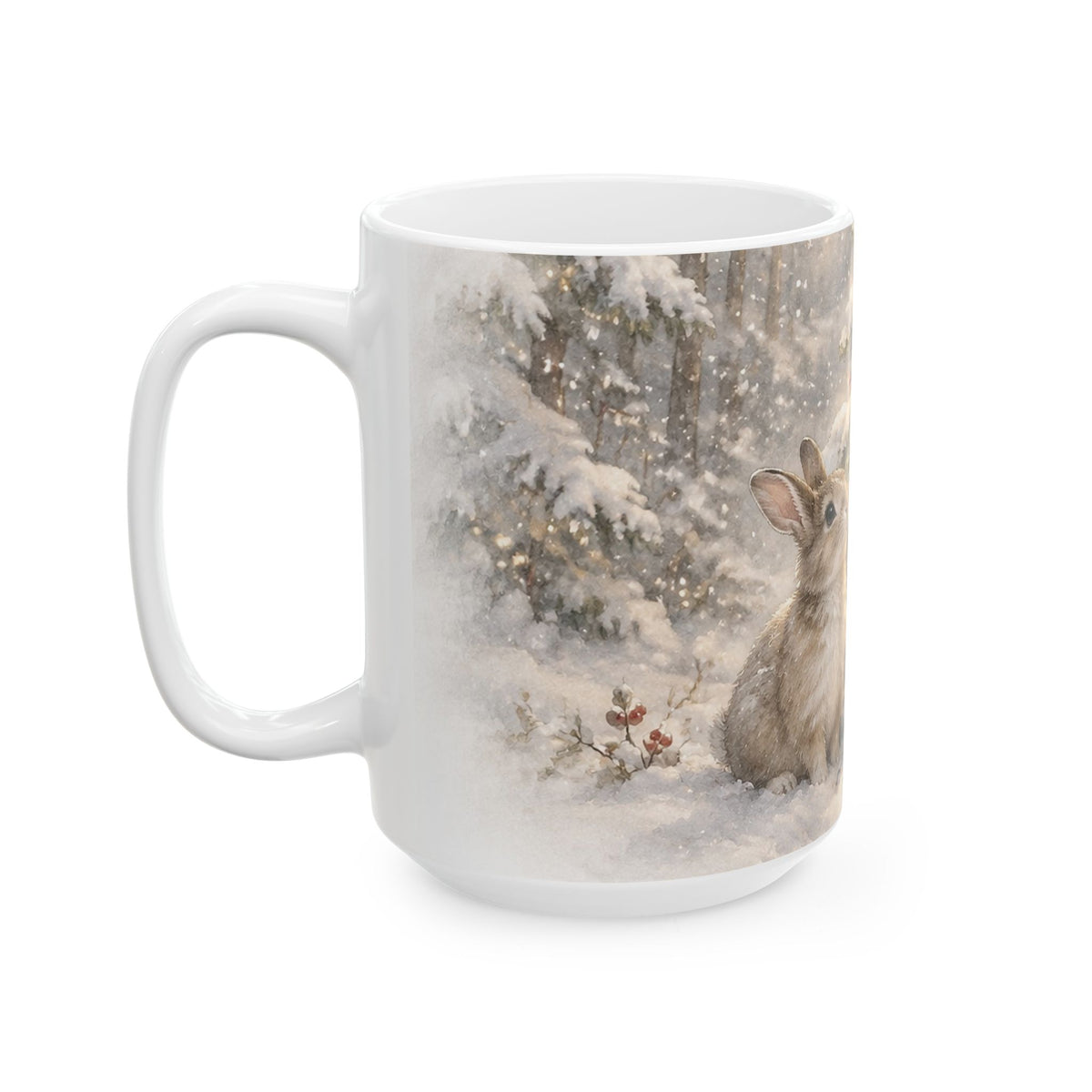Winter Bunny Christmas Ceramic Mug