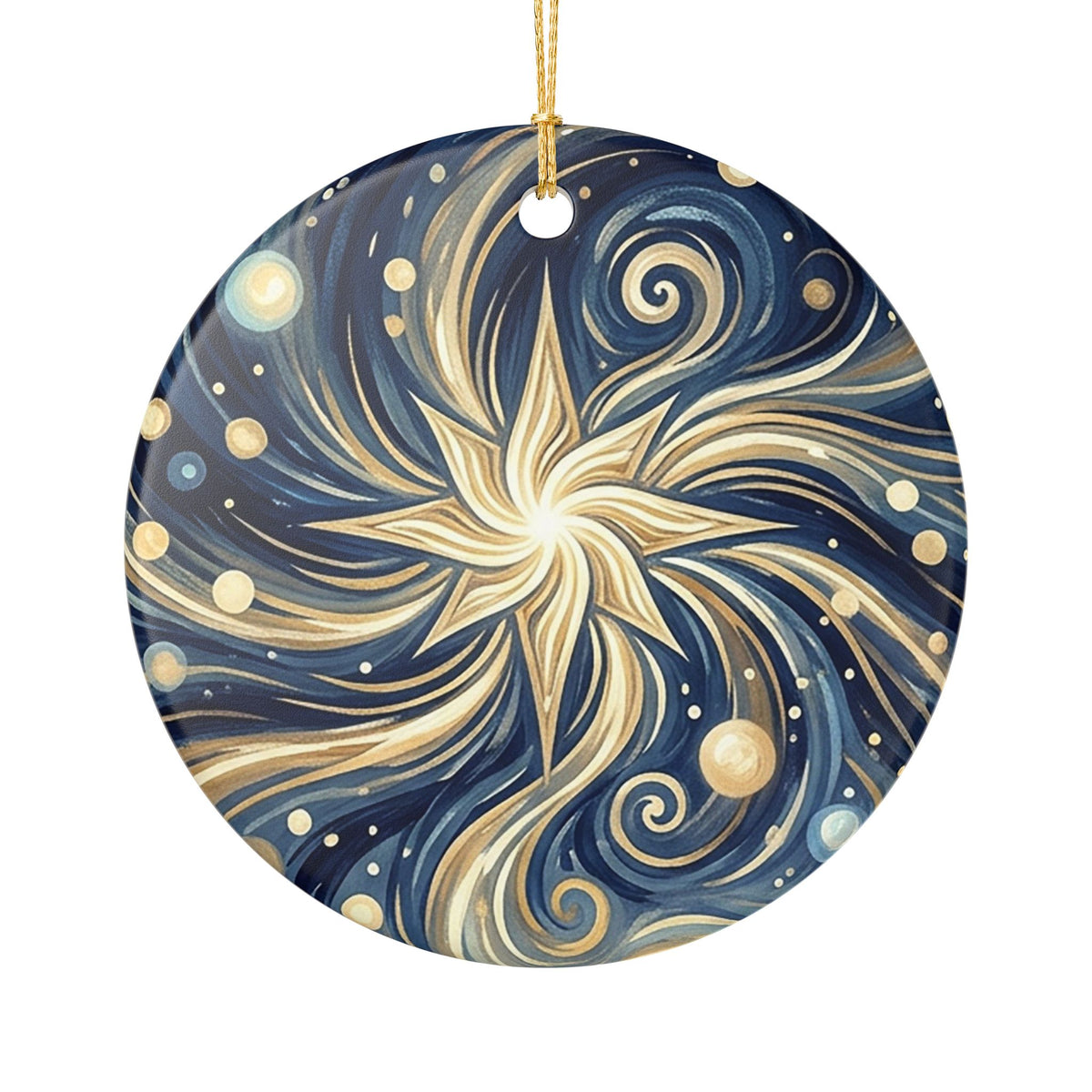 Celestial Swirl Ceramic Ornament