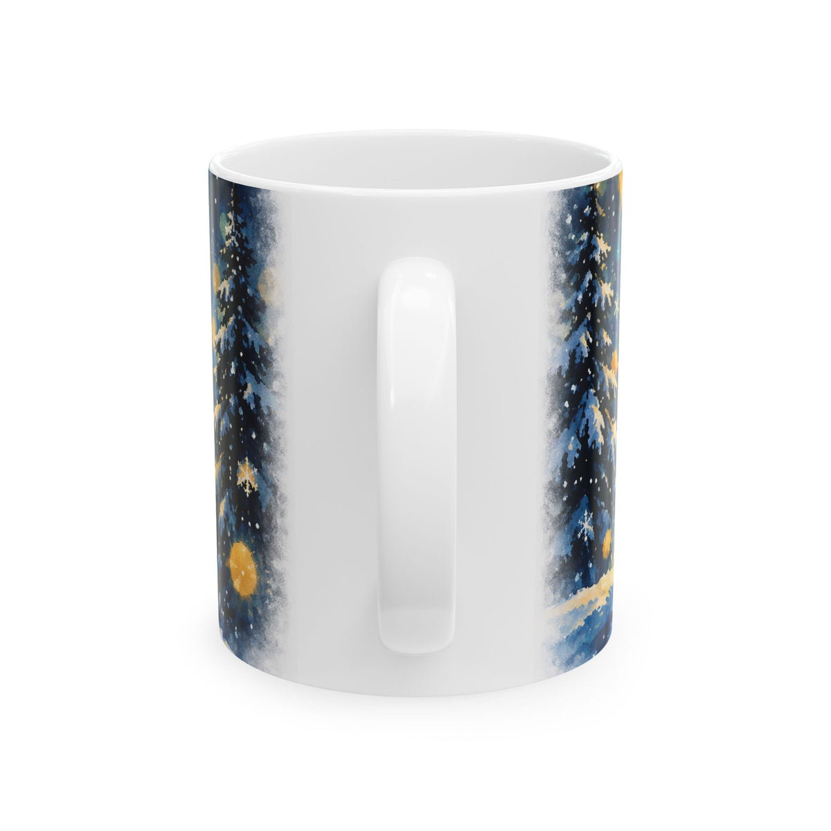 Ceramic Mug – Highland Terrier Under a Starry Winter Night