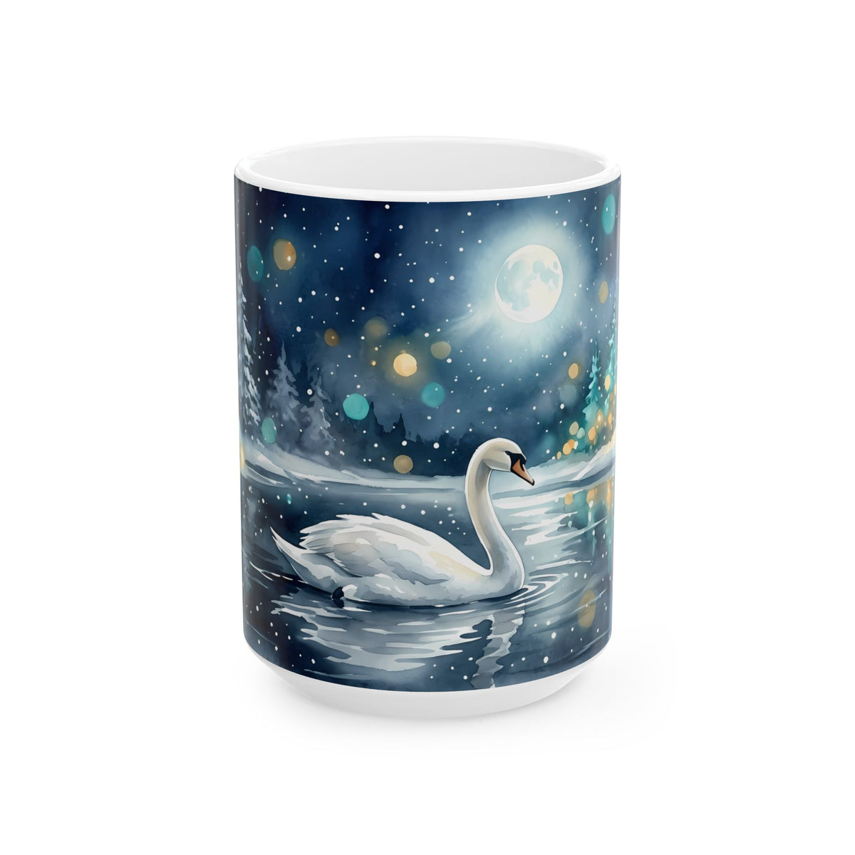 Moonlit Swan Ceramic Mug