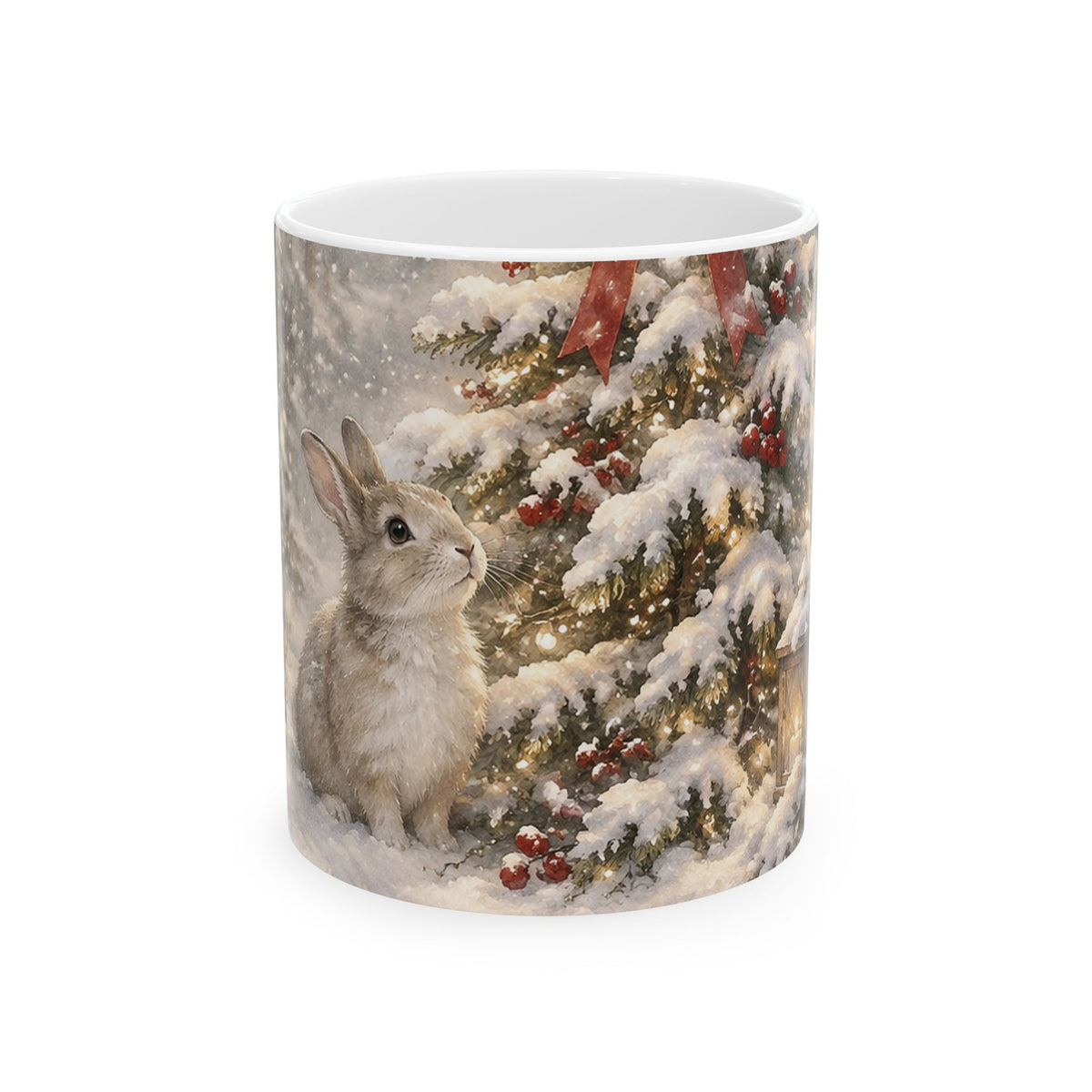 Winter Bunny Christmas Ceramic Mug