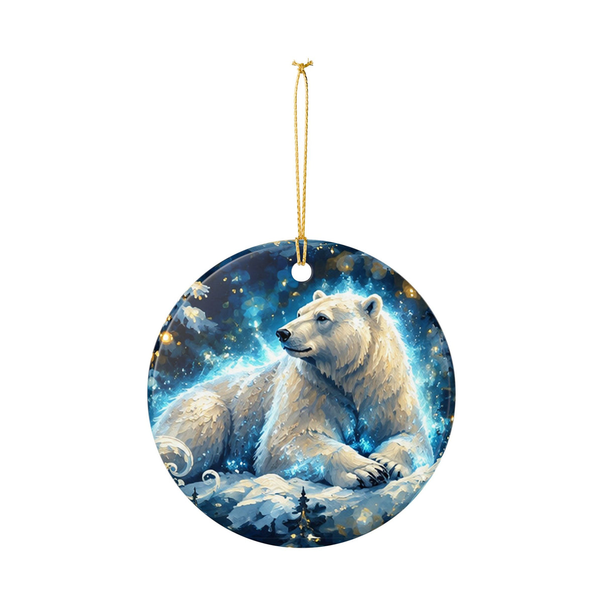Ceramic Polar Bear Winter Wonderland Christmas Ornament