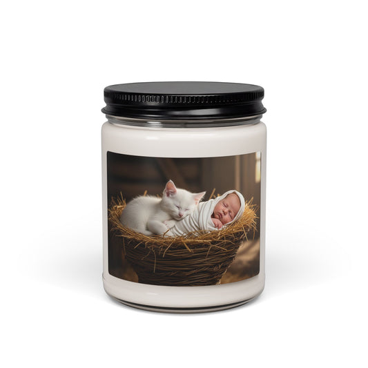 Scented Soy Candle – Sleeping Baby and Kitten Nursery Gift