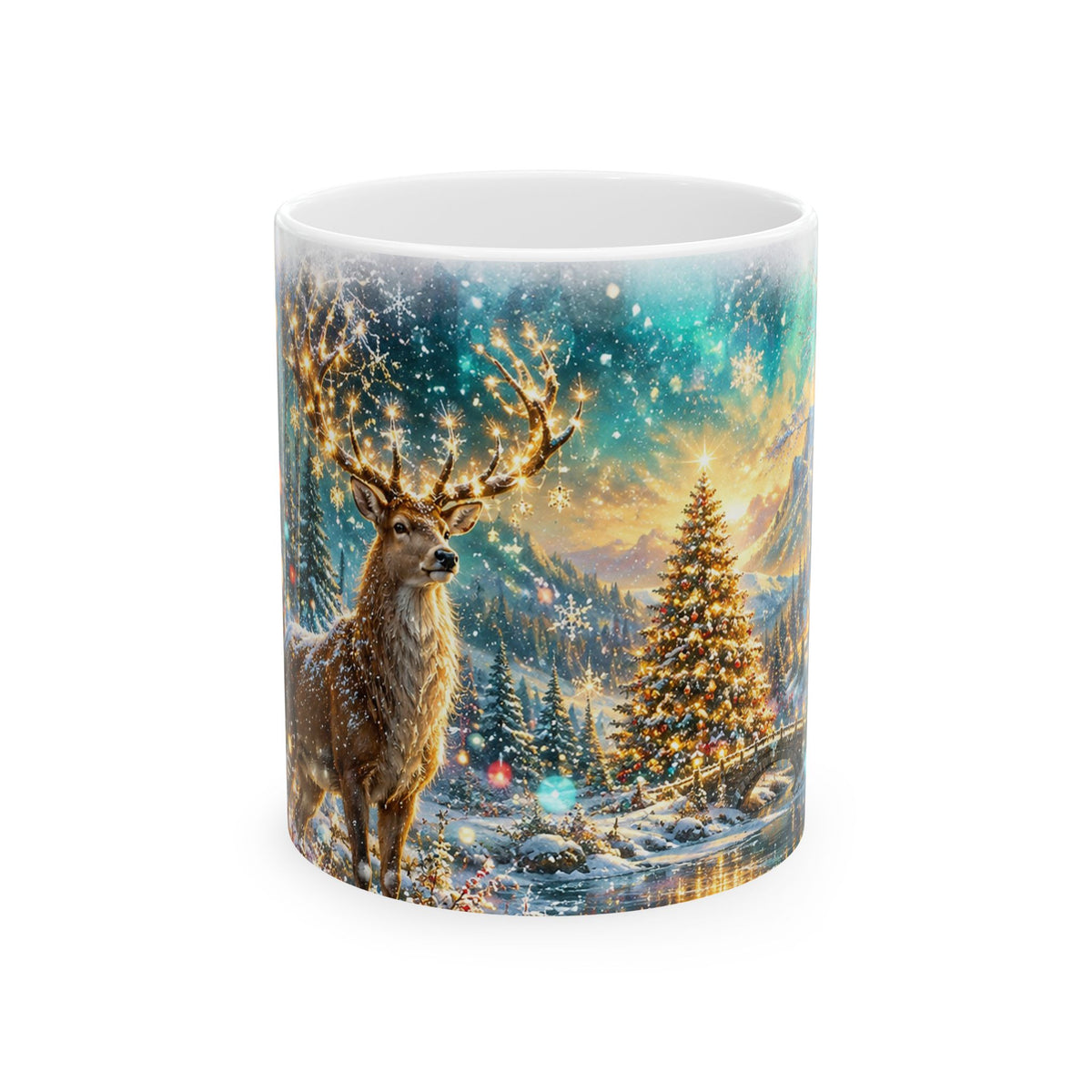 Winter Deer Christmas Ceramic Mug
