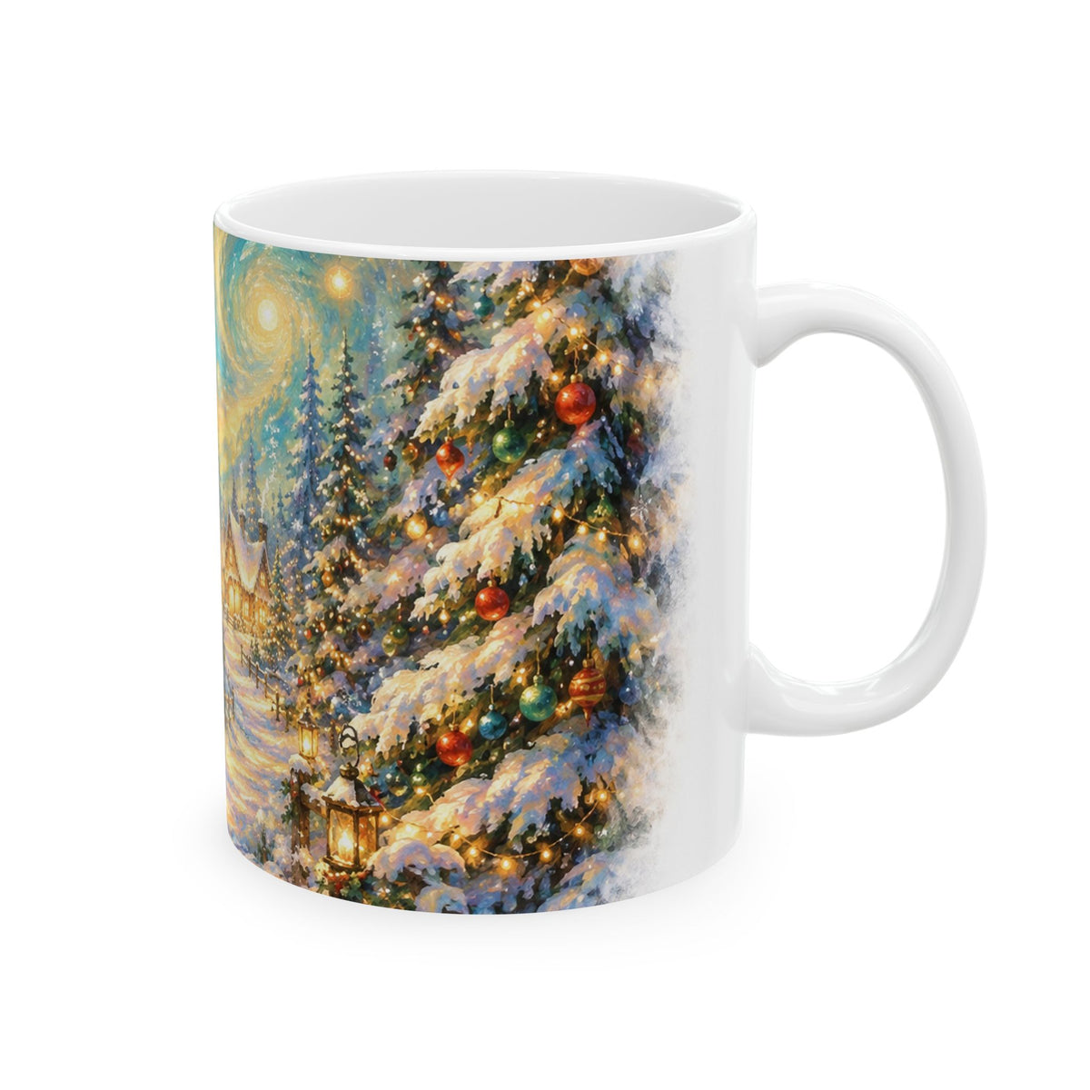 Winter Cabin Christmas Ceramic Mug