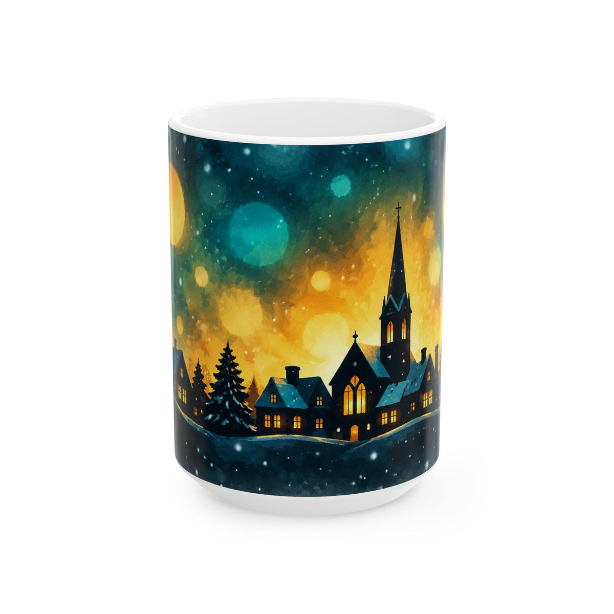 Ceramic Mug – Enchanted Winter Village at Night