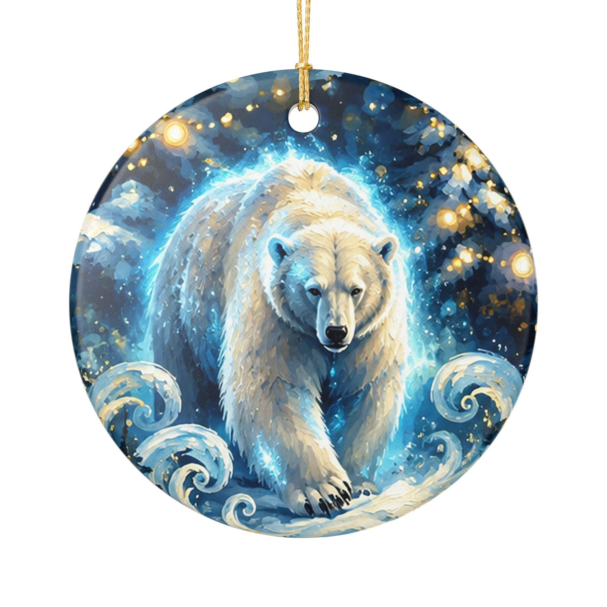 Polar Bear Winter Wonderland Ceramic Ornament