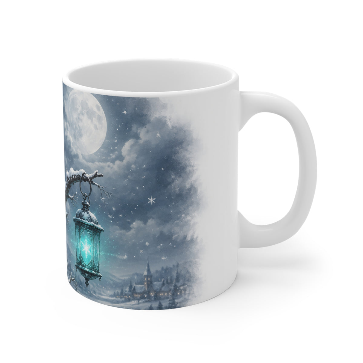 Snowy Owl Mug — Winter Night Ceramic Coffee Cup
