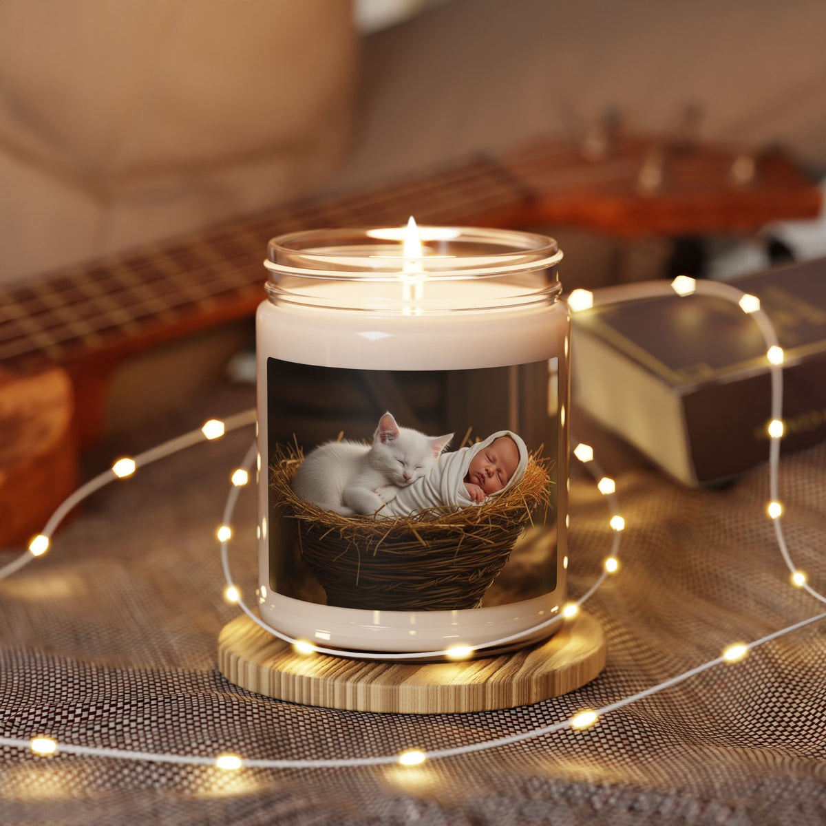 Scented Soy Candle – Sleeping Baby and Kitten Nursery Gift