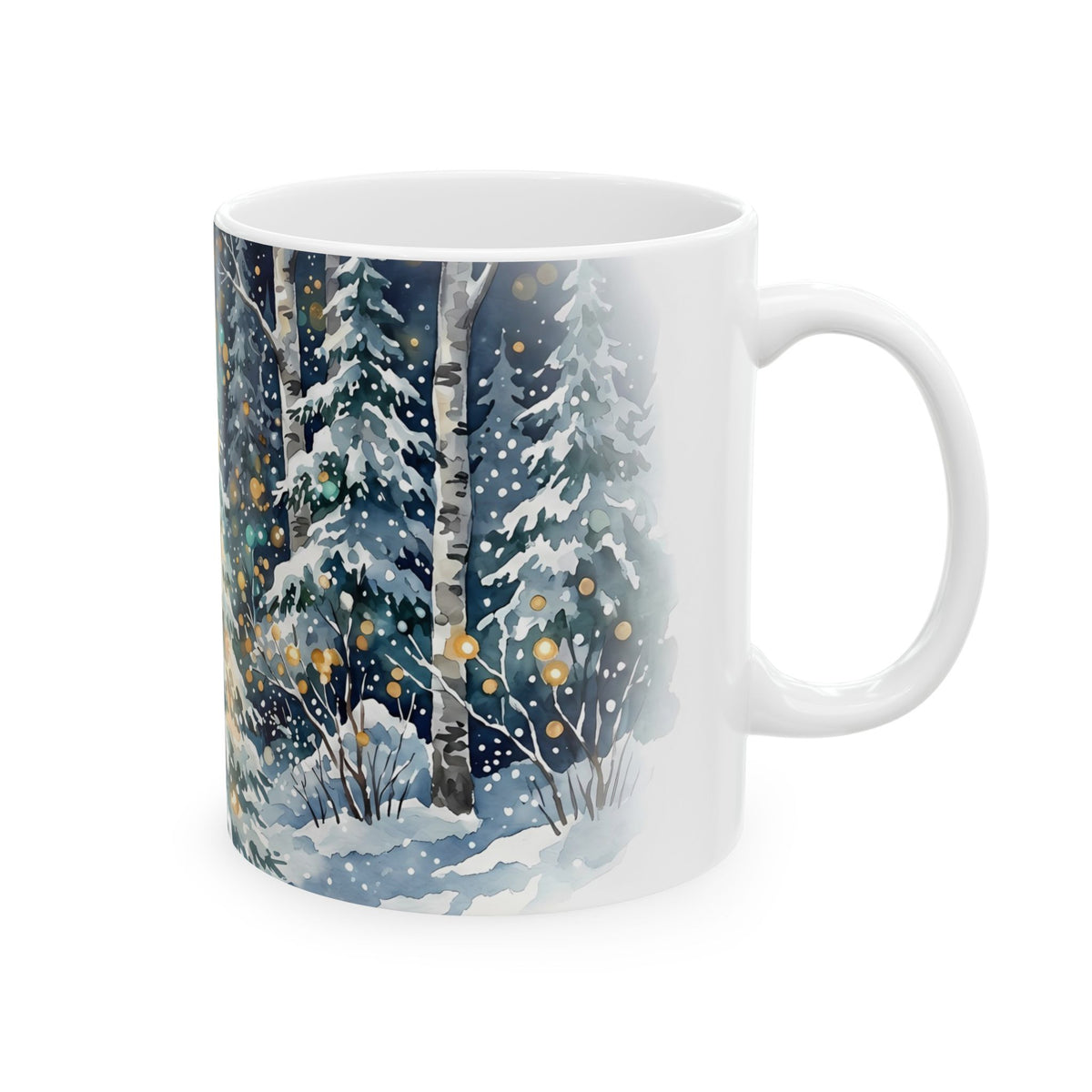 Winter Forest Christmas Tree Ceramic Mug