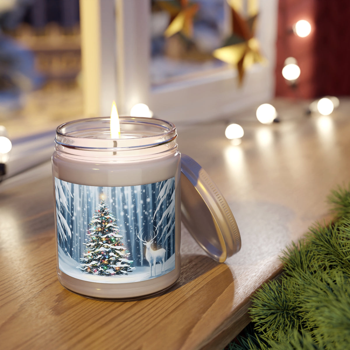 Winter Christmas Tree & Reindeer Scented Soy Candle