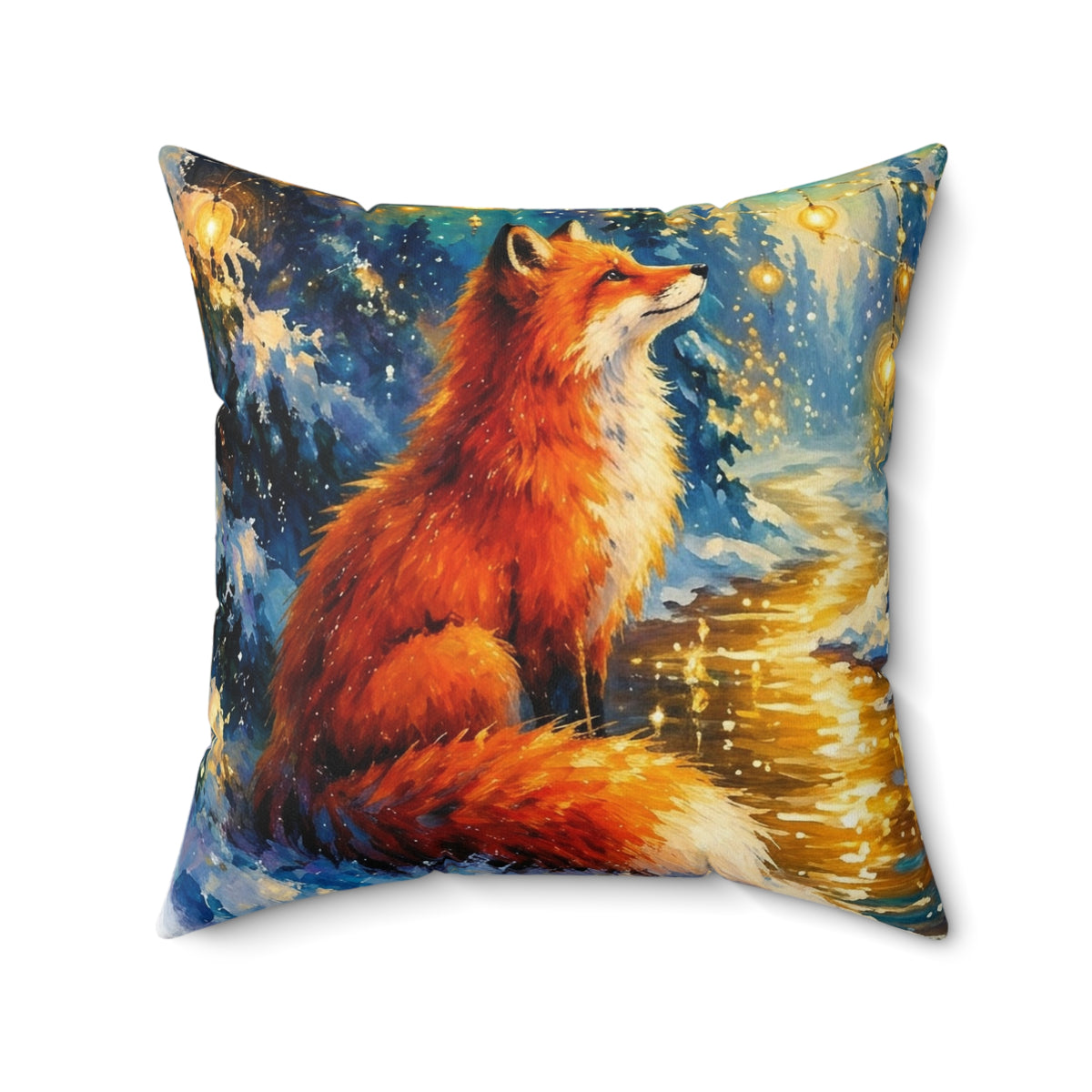 Enchanted Woodland Fox Square Pillow