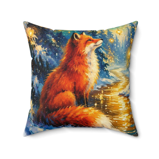 Enchanted Woodland Fox Square Pillow