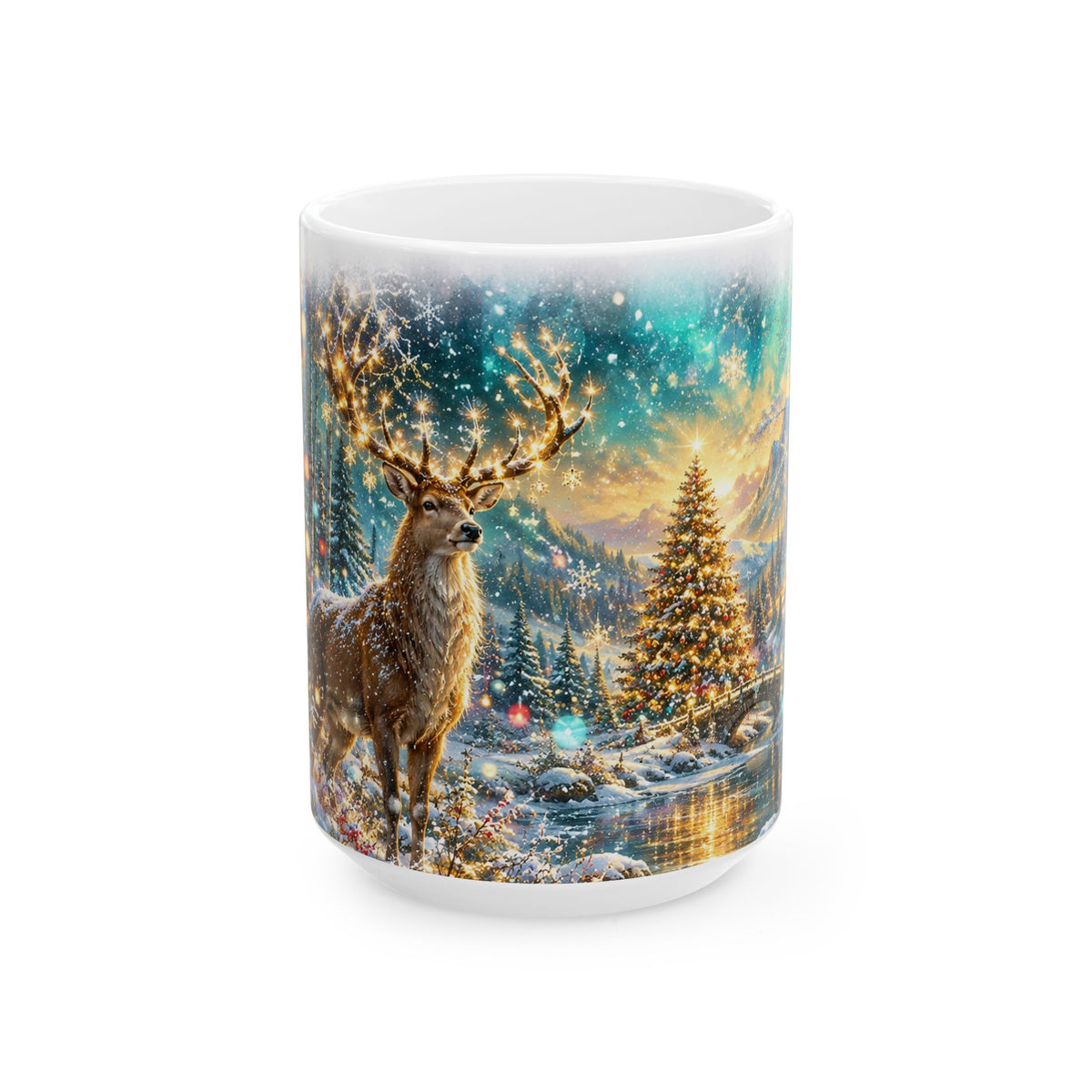 Winter Deer Christmas Ceramic Mug