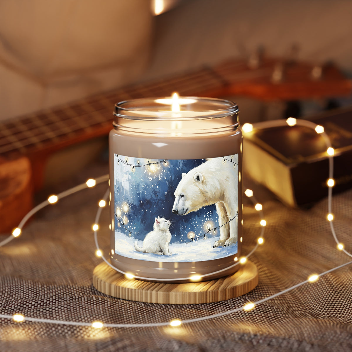 Polar Bear and Arctic Fox Winter Wonderland Scented Soy Candle