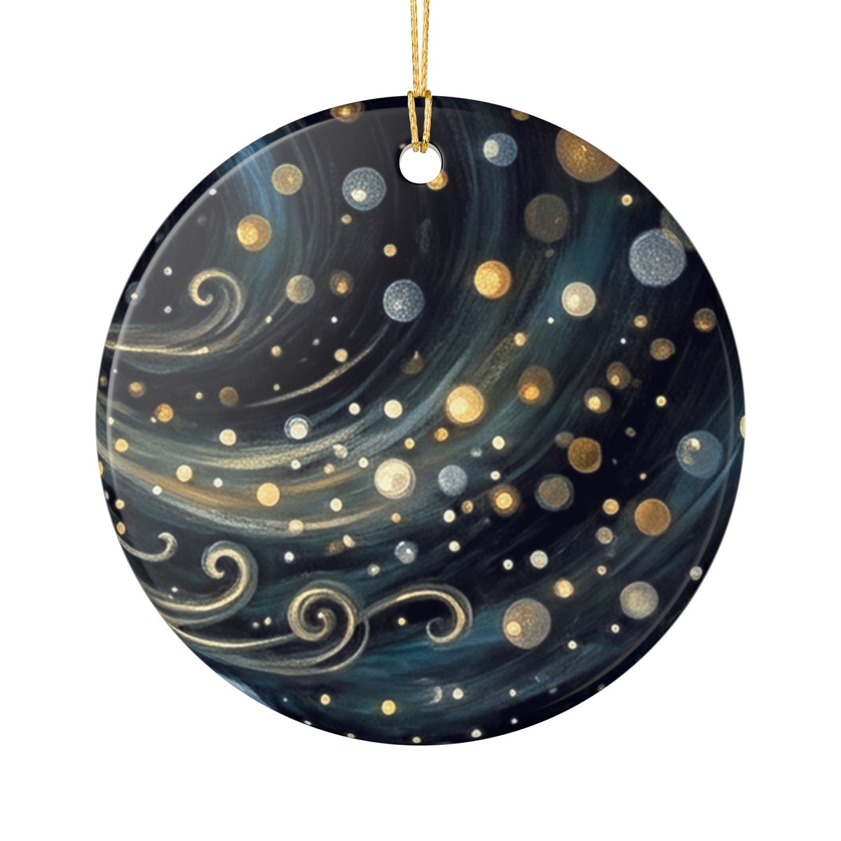 Celestial Starry Night Ceramic Ornament