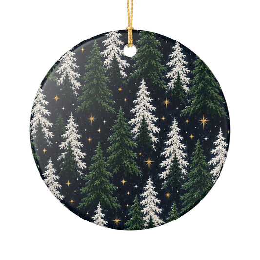 Christmas Tree Pattern Ceramic Ornament — Festive Holiday Decoration