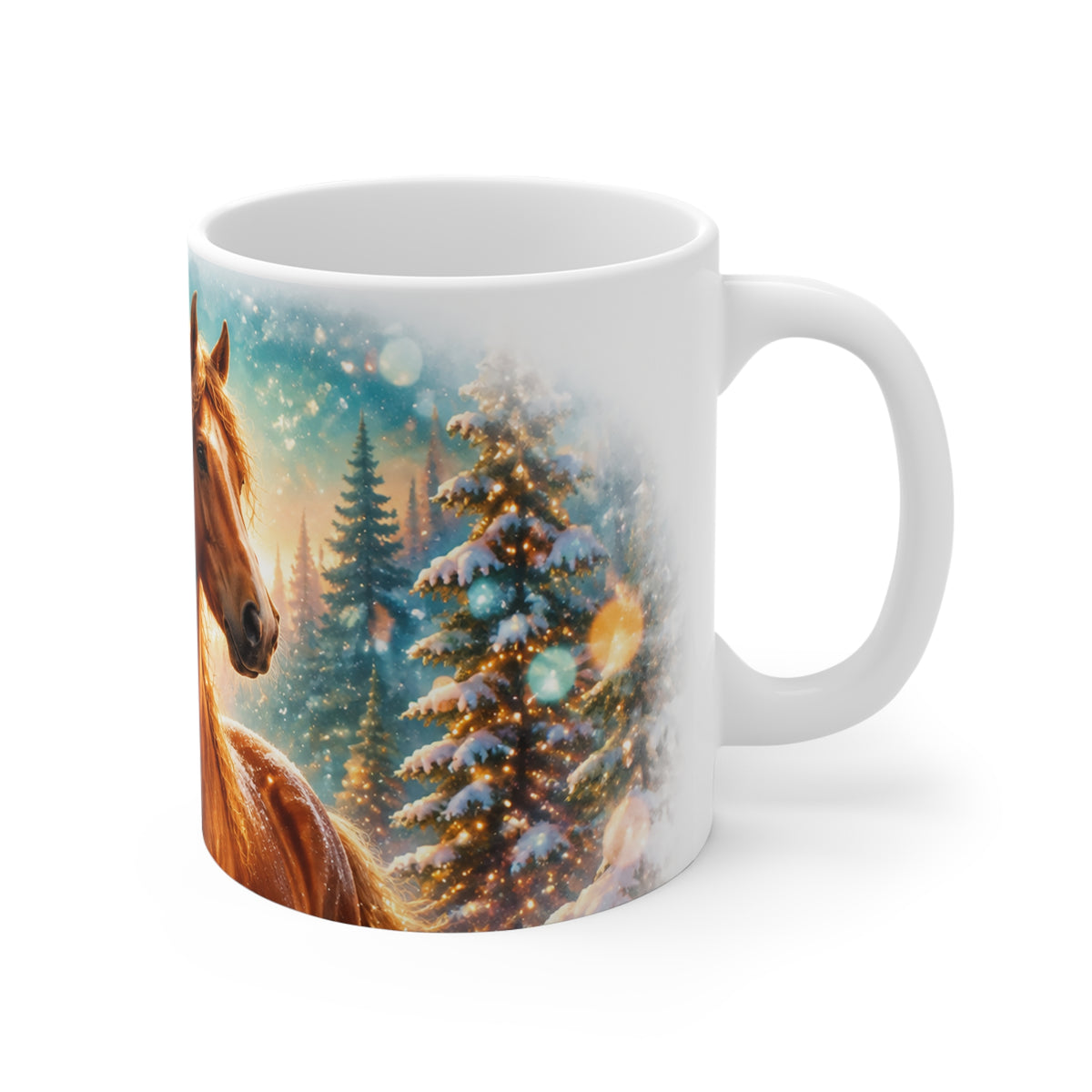 Christmas Horse Mug — Festive Winter Stallion Coffee Cup