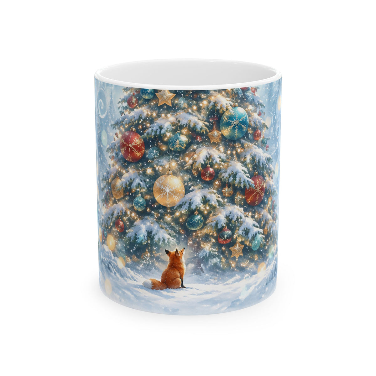Christmas Tree and Fox Winter Wonderland Ceramic Mug
