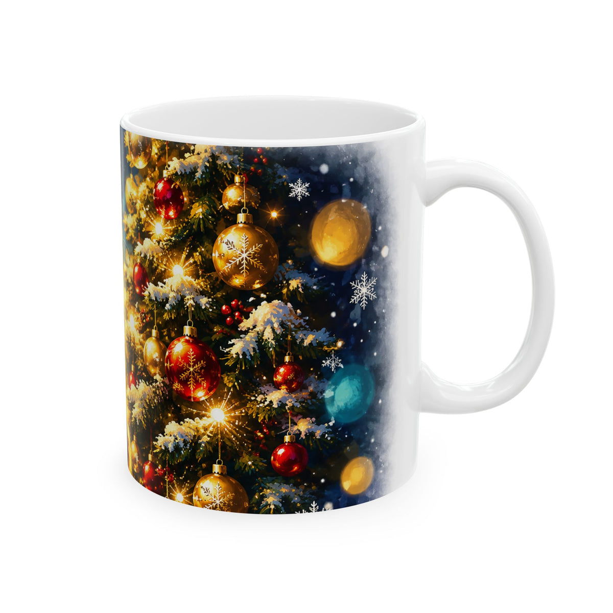 Black Cat Christmas Tree Ceramic Mug