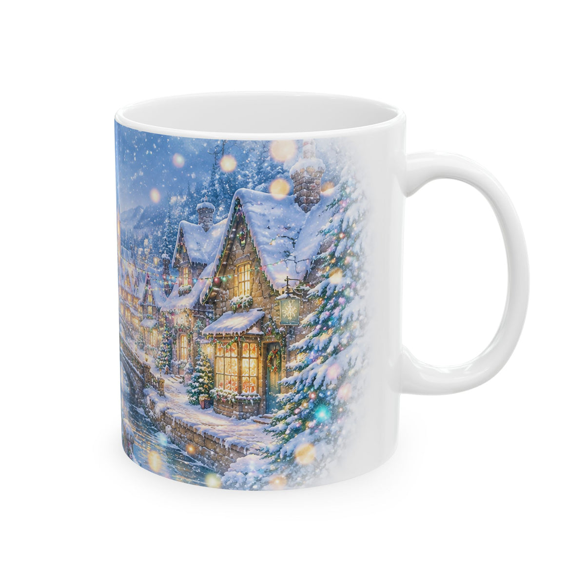 Whimsical Winter Village Snowy Christmas Ceramic Mug