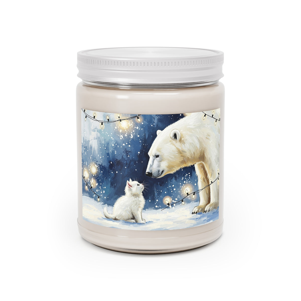 Polar Bear and Arctic Fox Winter Wonderland Scented Soy Candle
