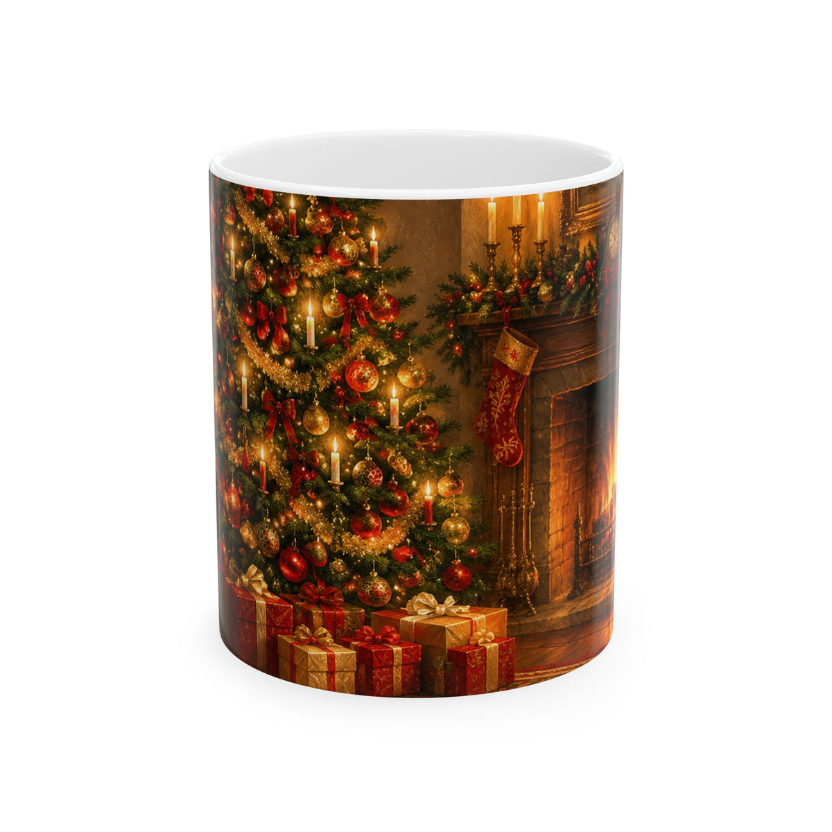 Christmas Fireplace Ceramic Mug