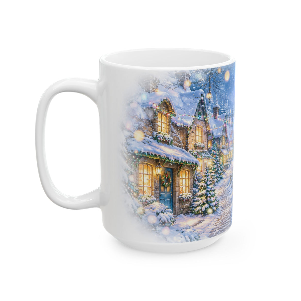 Whimsical Winter Village Snowy Christmas Ceramic Mug