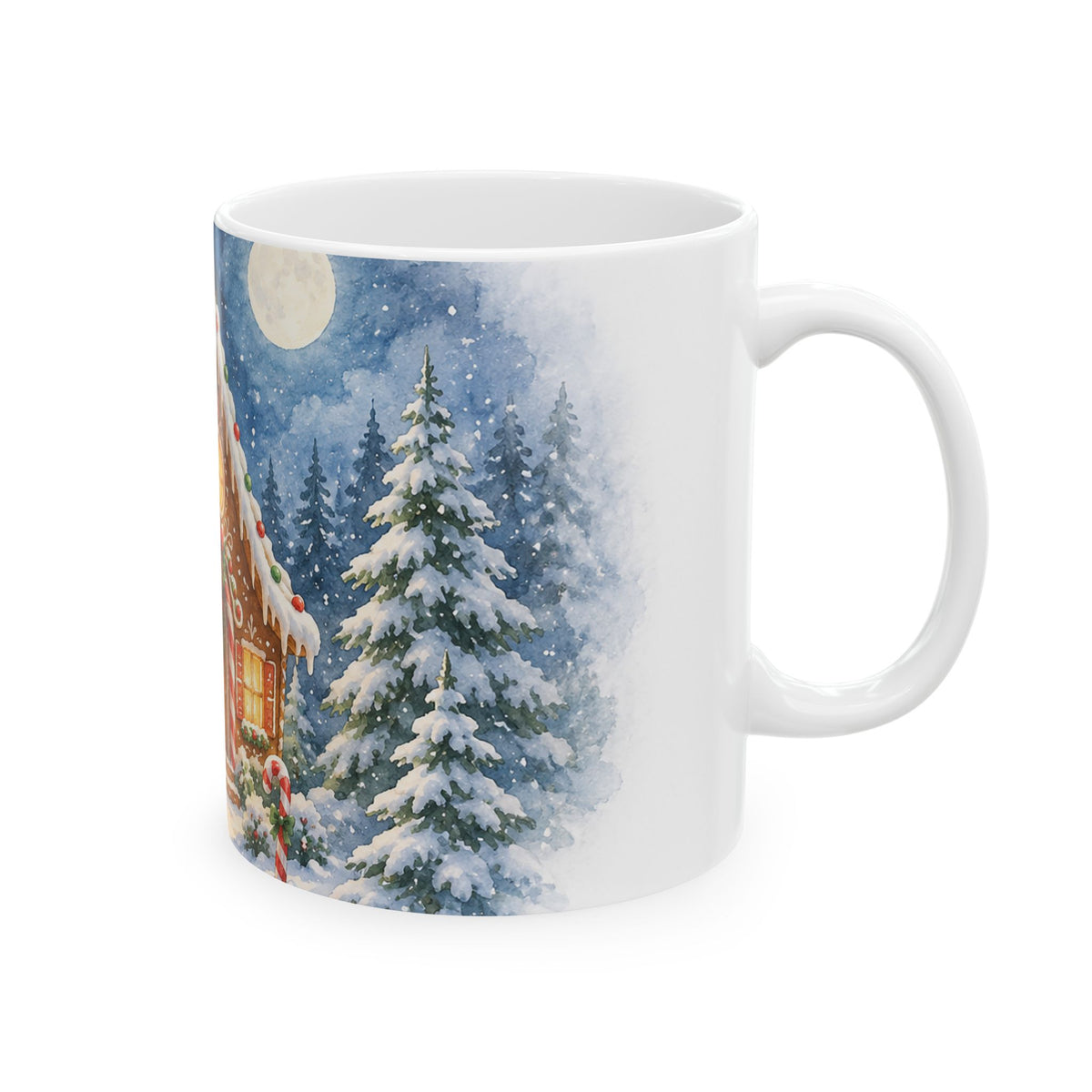 Cozy Christmas Gingerbread House Ceramic Mug
