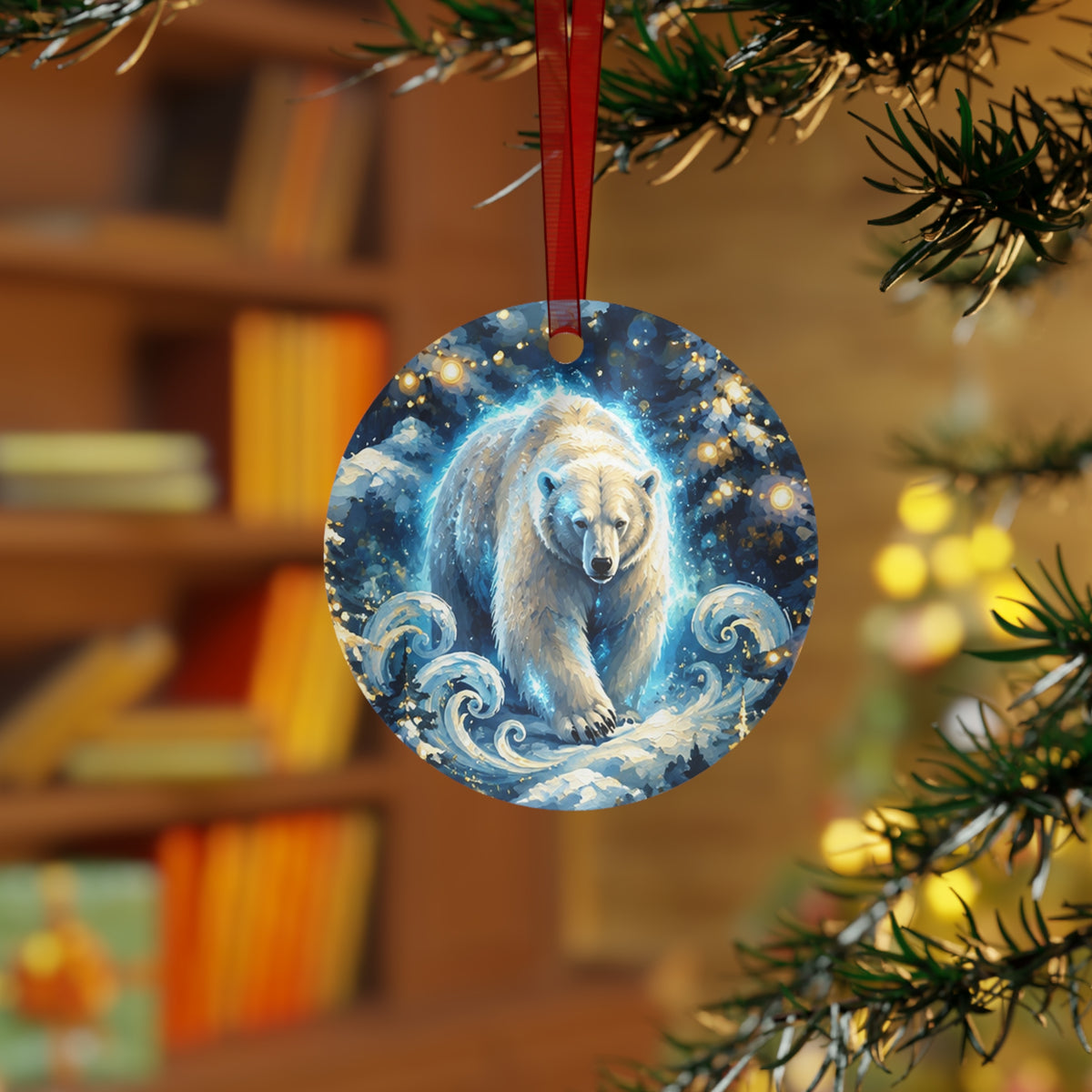 Metal Ornament – Polar Bear Winter Wonderland Christmas Decor