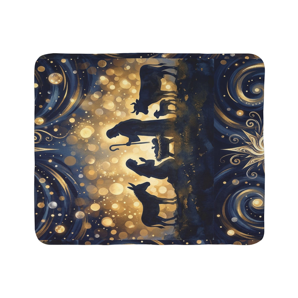Nativity Scene Fleece Sherpa Blanket