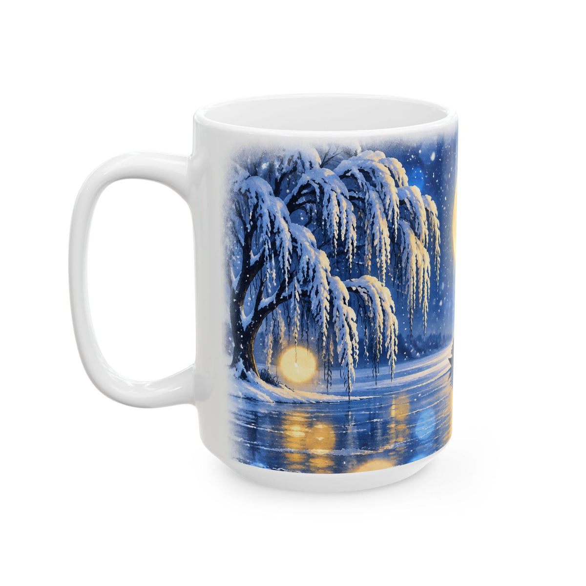 Moonlit Swan Ceramic Mug