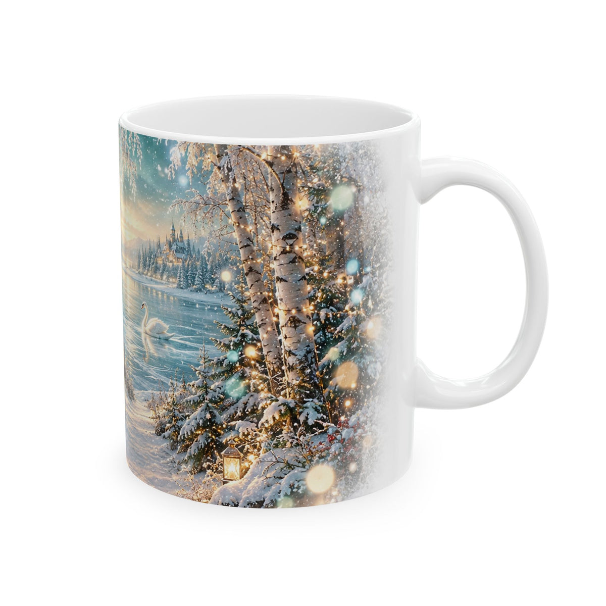 Winter Lake Landscape Ceramic Mug