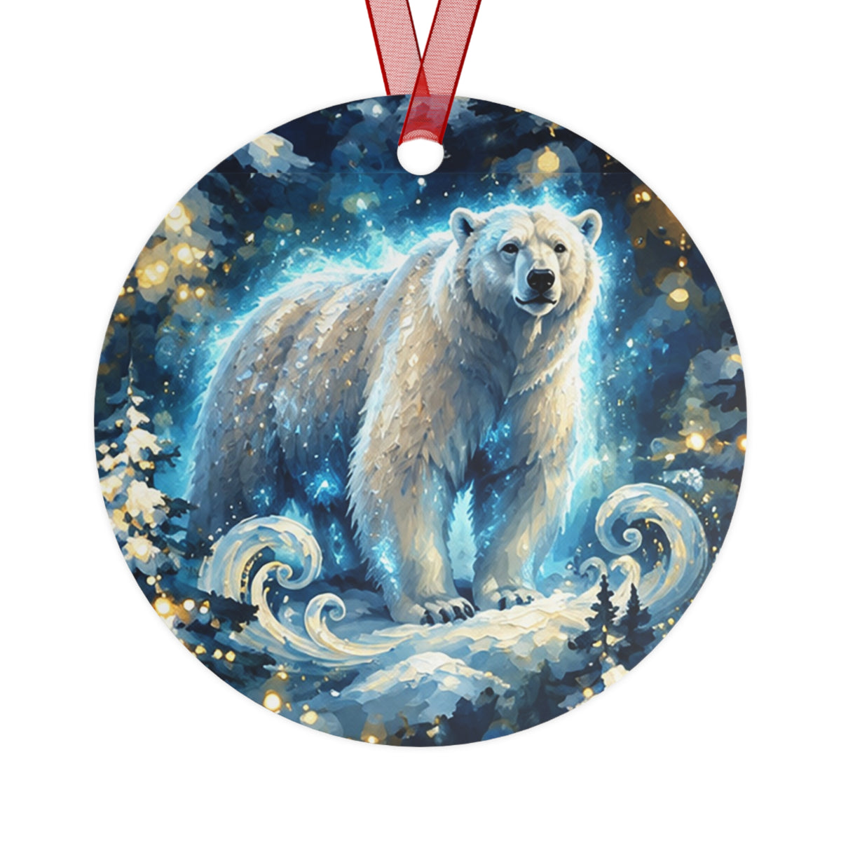 Polar Bear Winter Wonderland Metal Ornament