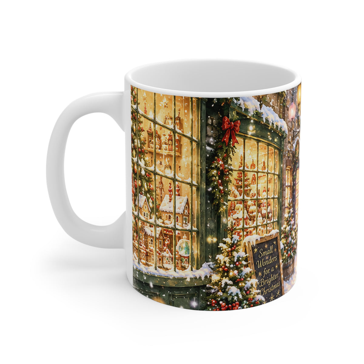 Christmas Village Mug — Snowy Holiday Street Coffee Cup (11 oz)