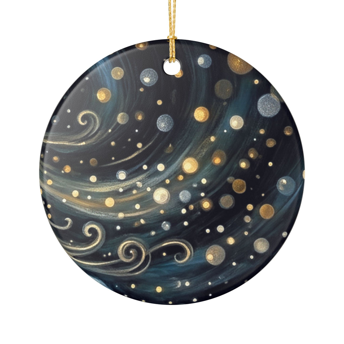 Celestial Starry Night Ceramic Ornament