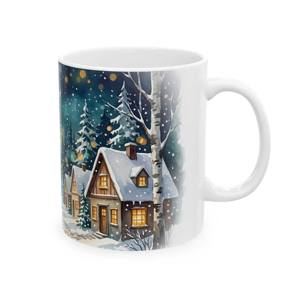 Winter Wonderland Christmas Village Ceramic Mug