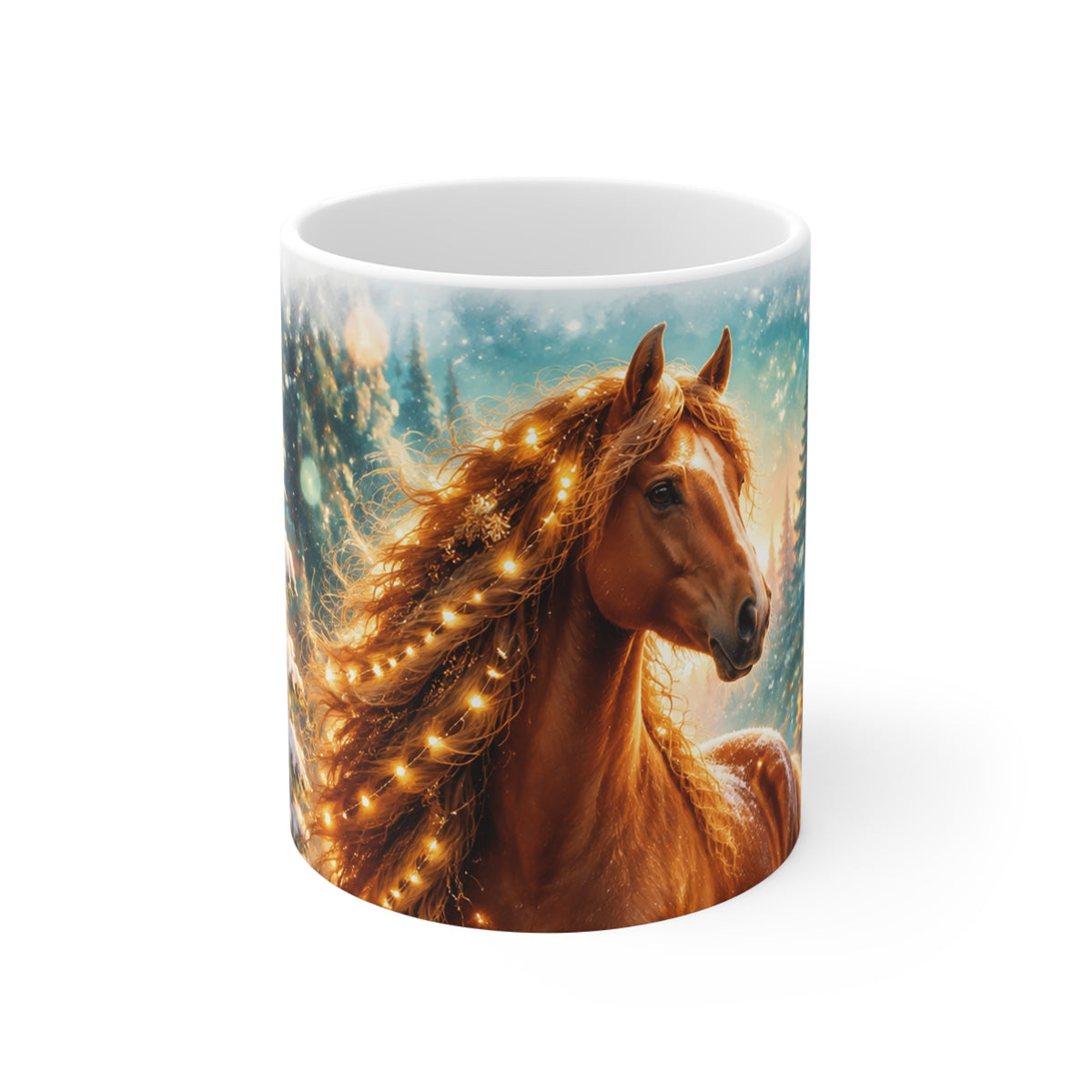 Christmas Horse Mug — Festive Winter Stallion Coffee Cup