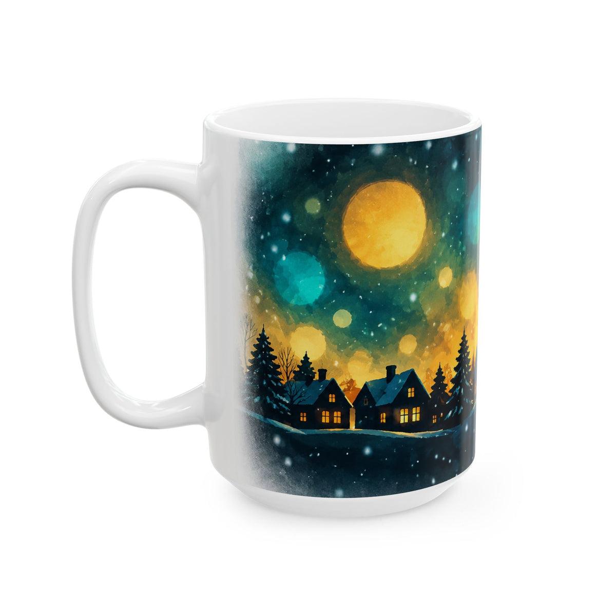 Ceramic Mug – Enchanted Winter Village at Night