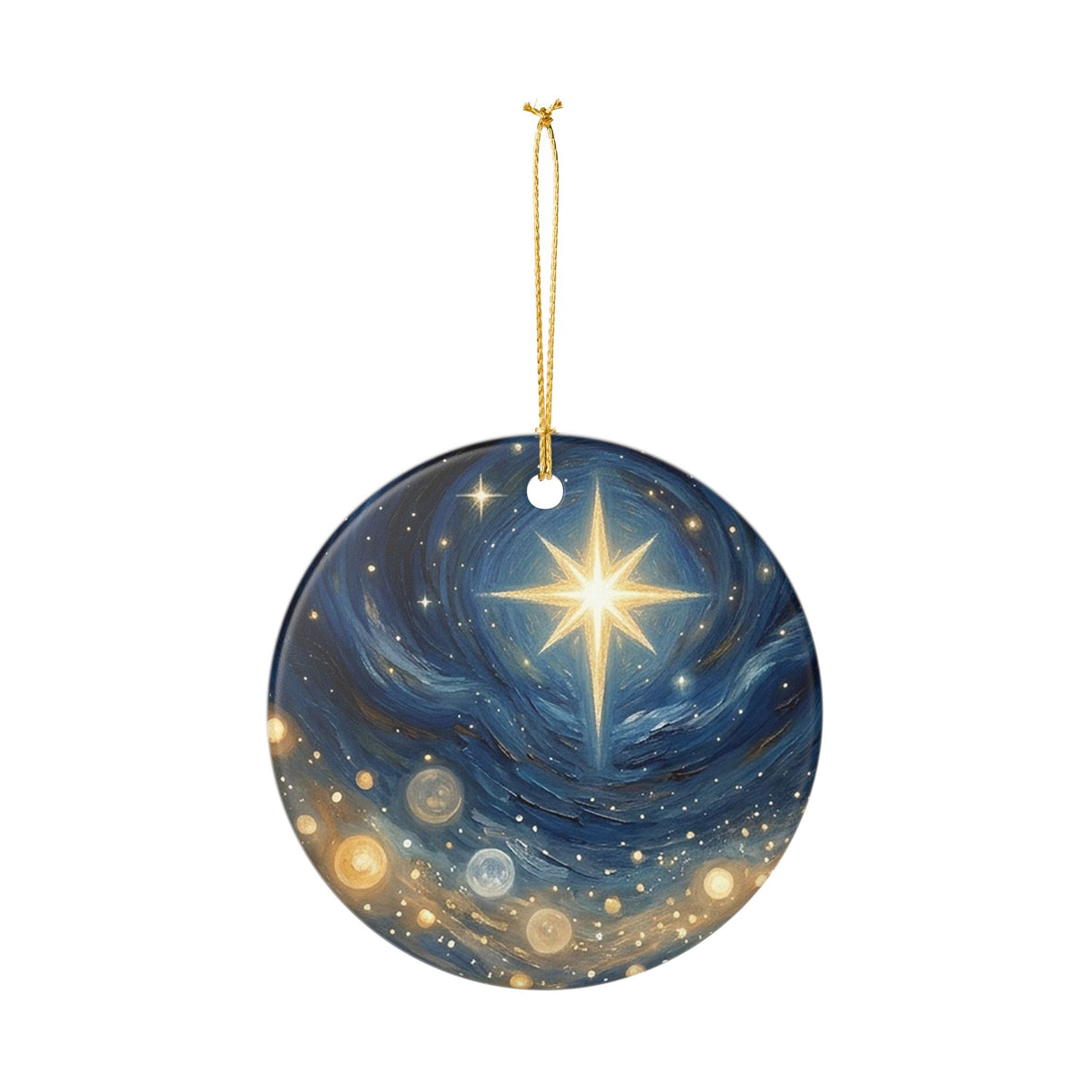 Celestial Starry Night Ceramic Ornament