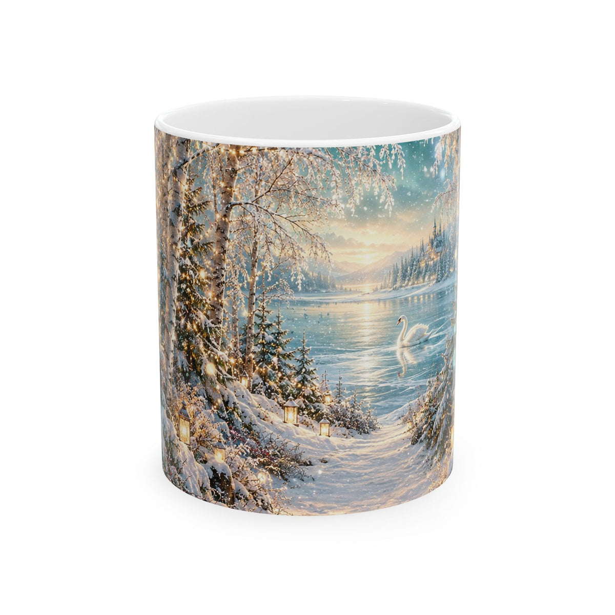Winter Lake Landscape Ceramic Mug