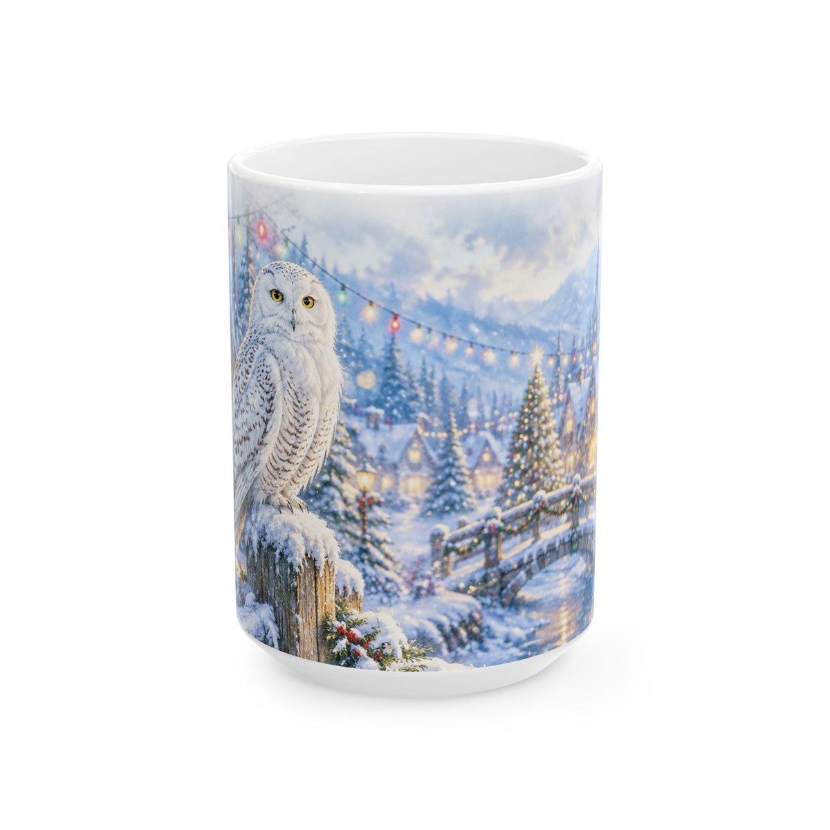 Winter Owl Christmas Mug – Snowy Woodland Holiday Coffee Cup