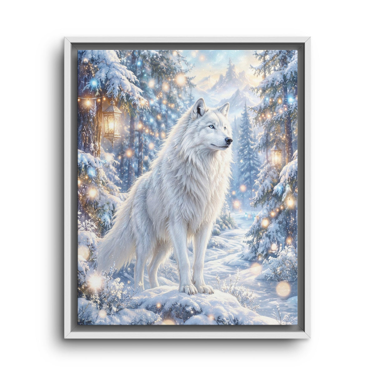 Framed Canvas Nativity Scene with Animals and Starry Night Sky