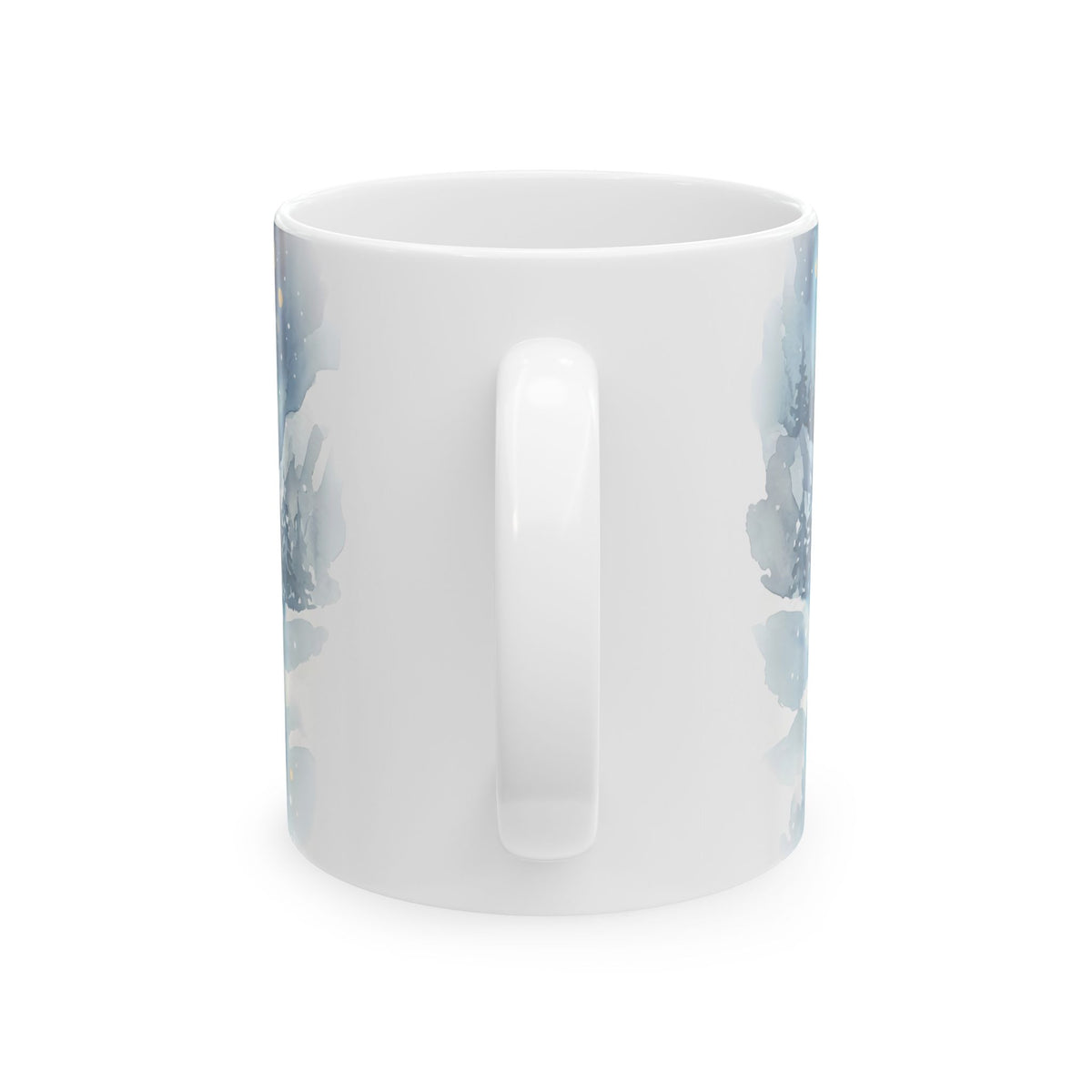 Winter Wolf Ceramic Mug – Mystical Moonlit Forest Wildlife Coffee Cup