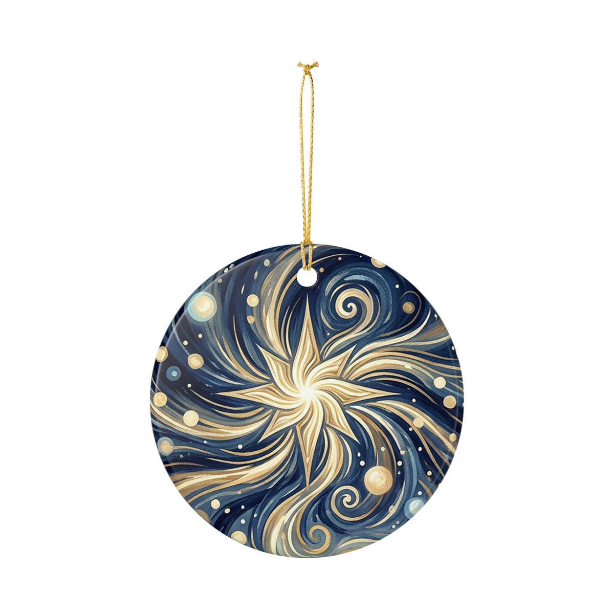 Celestial Swirl Ceramic Ornament