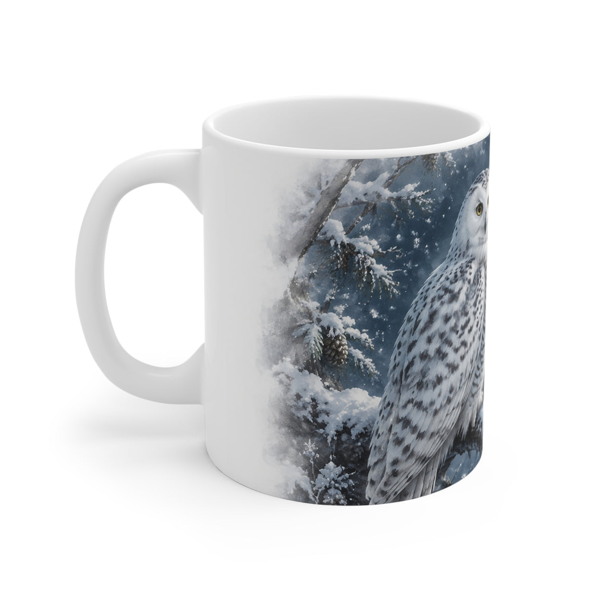 Snowy Owl Mug — Winter Night Ceramic Coffee Cup