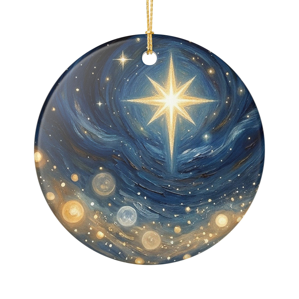 Celestial Starry Night Ceramic Ornament